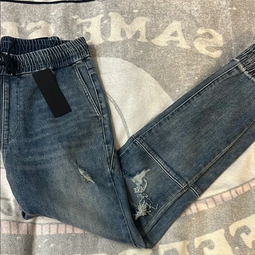 Saint Morta Doomsday Distressed Joggers Vintage Blue